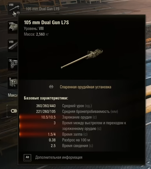 FV225 Crossbow орудие и урон